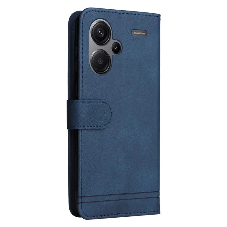 For Xiaomi Redmi Note 13 Pro+ 5G Wallet Case Skin-touch Leather Phone Cover with Strap