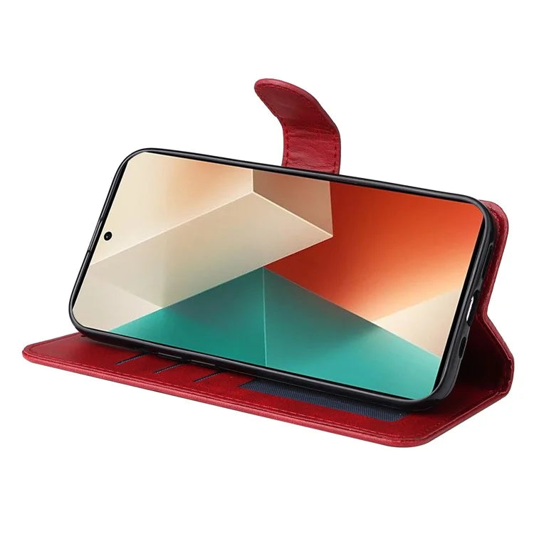 For Xiaomi Redmi Note 13 5G Case Stand Leather Phone Cover Wallet with Strap