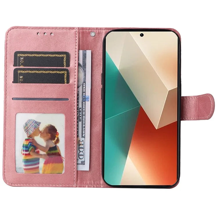 For Xiaomi Redmi Note 13 5G Case Stand Leather Phone Cover Wallet with Strap