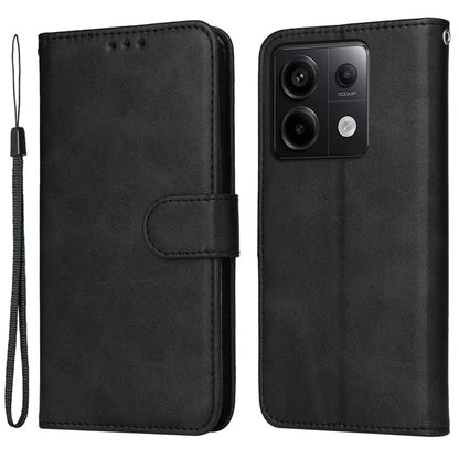 For Xiaomi Redmi Note 13 Pro 5G / Poco X6 5G Case with Strap Leather Phone Cover Wallet Stand