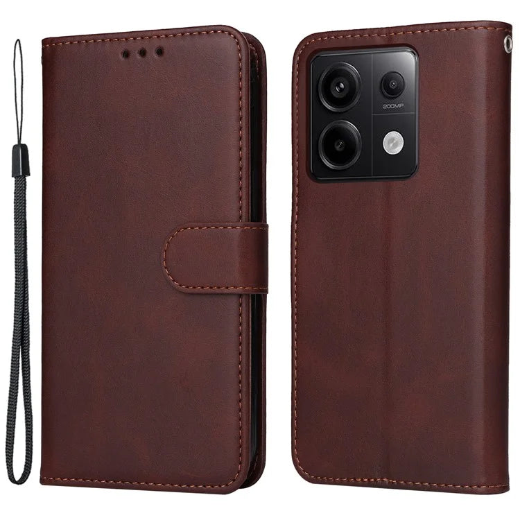 For Xiaomi Redmi Note 13 Pro 5G / Poco X6 5G Case with Strap Leather Phone Cover Wallet Stand