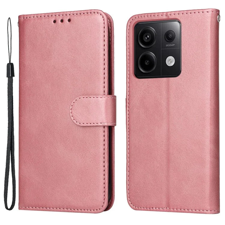 For Xiaomi Redmi Note 13 Pro 5G / Poco X6 5G Case with Strap Leather Phone Cover Wallet Stand