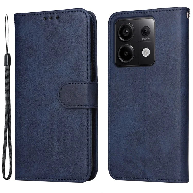 For Xiaomi Redmi Note 13 Pro 5G / Poco X6 5G Case with Strap Leather Phone Cover Wallet Stand
