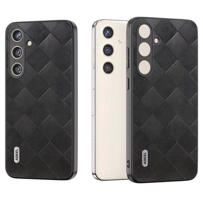 ABEEL For Samsung Galaxy S24+ Grid Texture Case PU Leather+TPU+PC Phone Cover