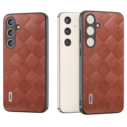 ABEEL For Samsung Galaxy S24+ Grid Texture Case PU Leather+TPU+PC Phone Cover