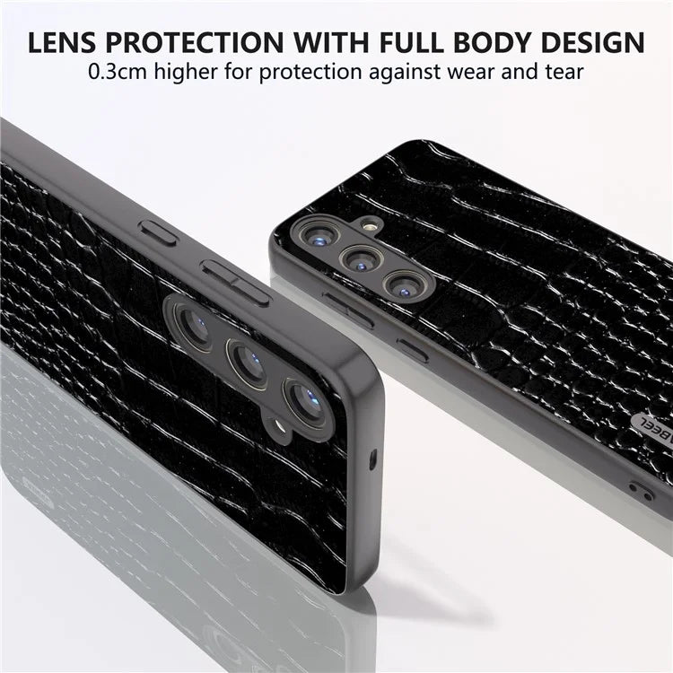 ABEEL For Samsung Galaxy S24 Crocodile Texture Phone Case Camera Protection Cover