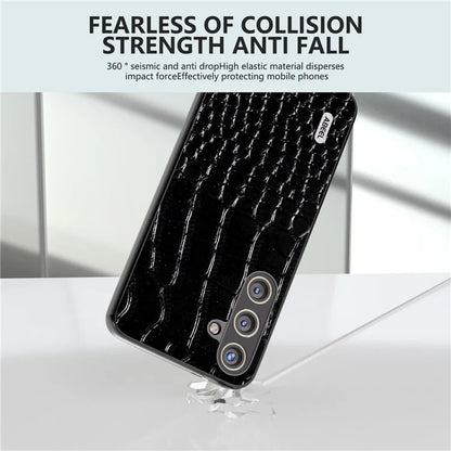 ABEEL For Samsung Galaxy S24 Crocodile Texture Phone Case Camera Protection Cover
