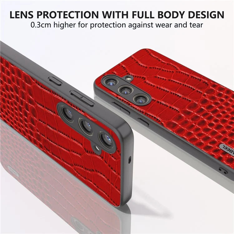 ABEEL For Samsung Galaxy S24 Crocodile Texture Phone Case Camera Protection Cover