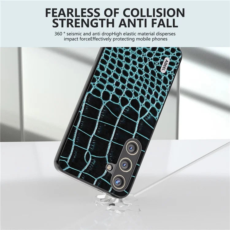 ABEEL For Samsung Galaxy S24 Crocodile Texture Phone Case Camera Protection Cover
