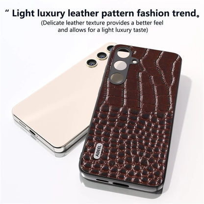 ABEEL For Samsung Galaxy S24 Crocodile Texture Phone Case Camera Protection Cover