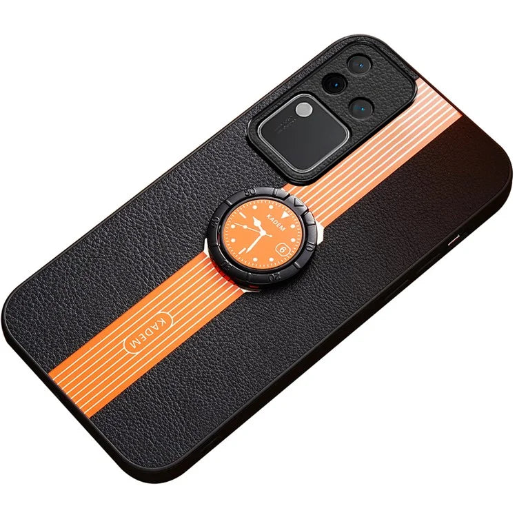 KADEM For vivo S18 Pro 5G Ring Kickstand Cover Watch Pattern Cell Phone Case
