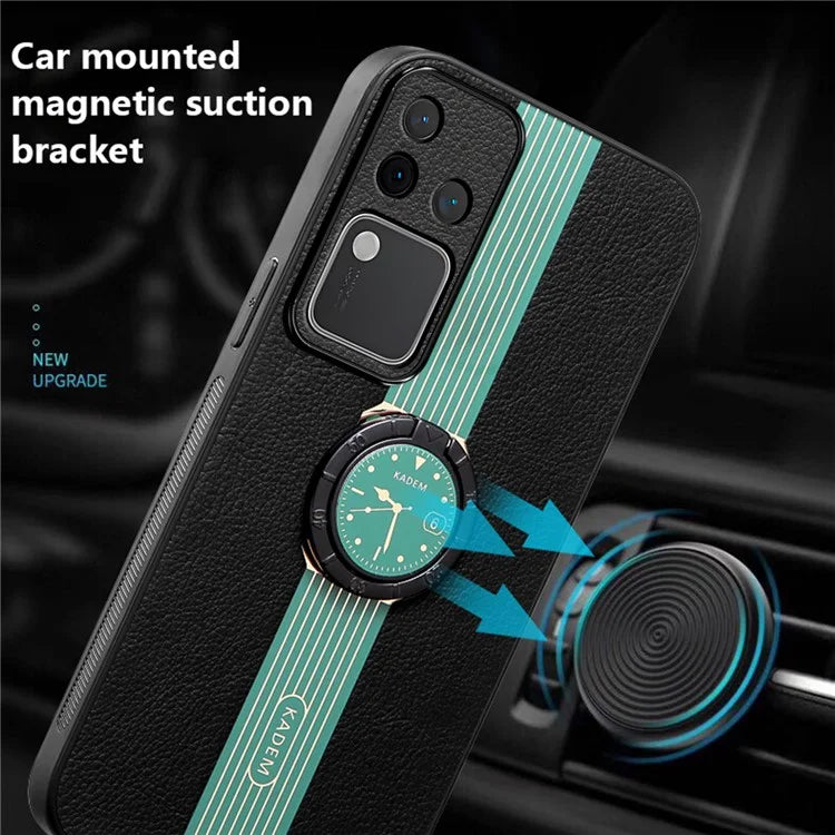 KADEM For vivo S18 Pro 5G Ring Kickstand Cover Watch Pattern Cell Phone Case