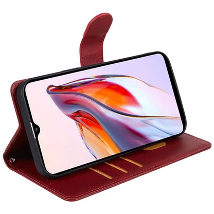 Leather Phone Shell for Xiaomi 14 Case Magnetic Clasp Calf Texture Wallet Stand Phone Cover