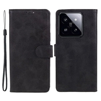 PU Leather Case for Xiaomi 14 Pro Phone Shell Anti-drop Magnetic Clasp Card Holder Cover