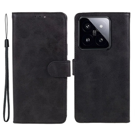 PU Leather Case for Xiaomi 14 Pro Phone Shell Anti-drop Magnetic Clasp Card Holder Cover
