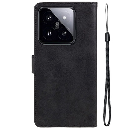 PU Leather Case for Xiaomi 14 Pro Phone Shell Anti-drop Magnetic Clasp Card Holder Cover