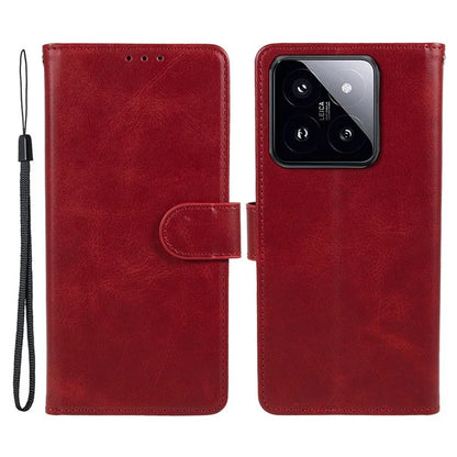 PU Leather Case for Xiaomi 14 Pro Phone Shell Anti-drop Magnetic Clasp Card Holder Cover