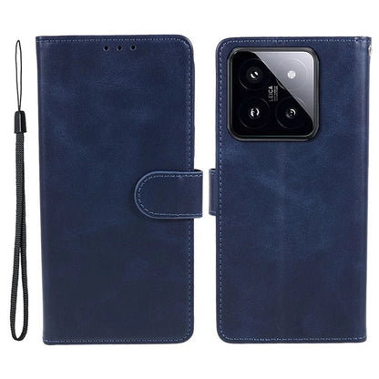 PU Leather Case for Xiaomi 14 Pro Phone Shell Anti-drop Magnetic Clasp Card Holder Cover
