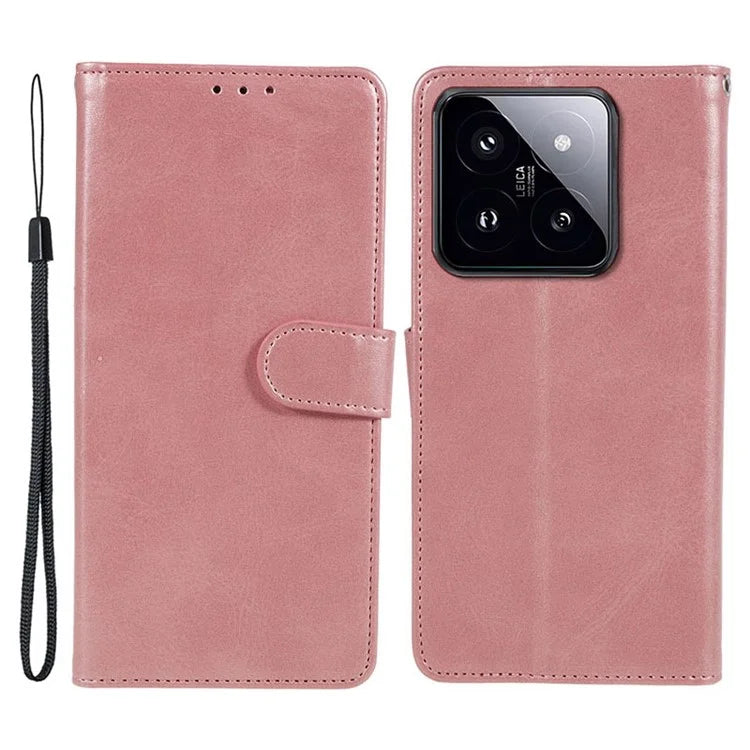 PU Leather Case for Xiaomi 14 Pro Phone Shell Anti-drop Magnetic Clasp Card Holder Cover