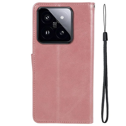 PU Leather Case for Xiaomi 14 Pro Phone Shell Anti-drop Magnetic Clasp Card Holder Cover