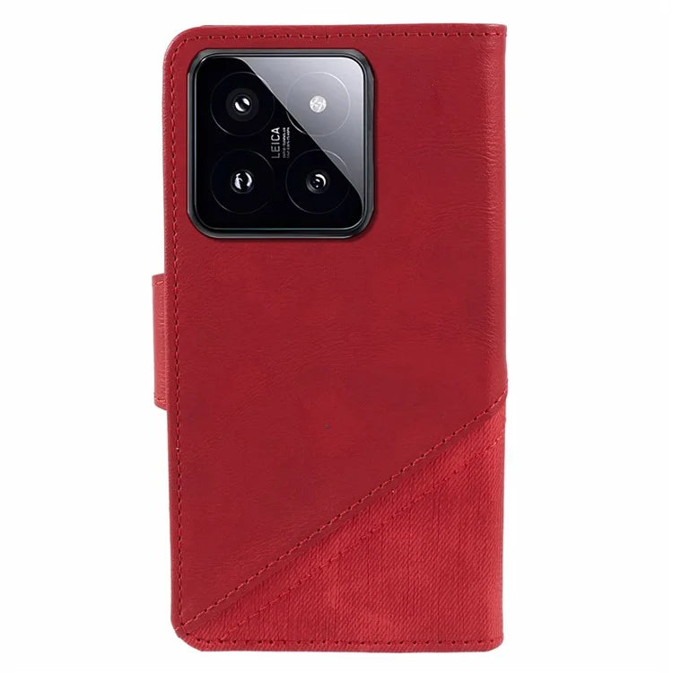 For Xiaomi 14 Pro Magnetic Case Splicing PU Leather+TPU Smart Phone Wallet Cover