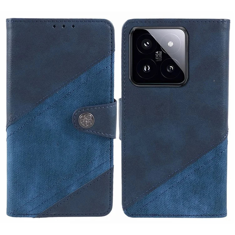 For Xiaomi 14 Pro Magnetic Case Splicing PU Leather+TPU Smart Phone Wallet Cover