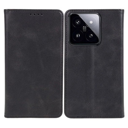 For Xiaomi 14 PU Leather Case Anti-fall Calf Texture Business Style Stand Wallet Phone Cover