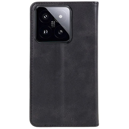 For Xiaomi 14 PU Leather Case Anti-fall Calf Texture Business Style Stand Wallet Phone Cover