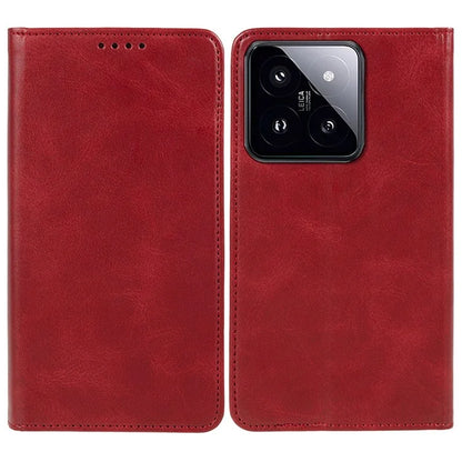 For Xiaomi 14 PU Leather Case Anti-fall Calf Texture Business Style Stand Wallet Phone Cover