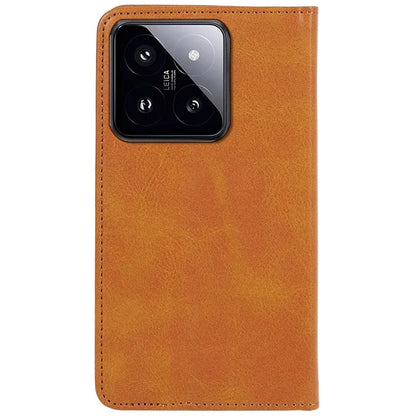 For Xiaomi 14 PU Leather Case Anti-fall Calf Texture Business Style Stand Wallet Phone Cover