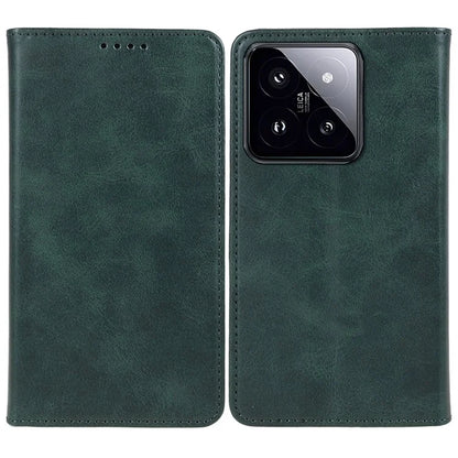 For Xiaomi 14 PU Leather Case Anti-fall Calf Texture Business Style Stand Wallet Phone Cover