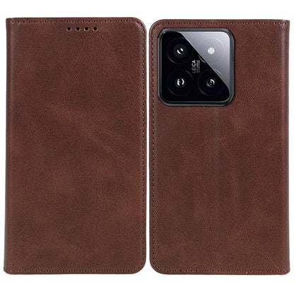 For Xiaomi 14 PU Leather Case Anti-fall Calf Texture Business Style Stand Wallet Phone Cover