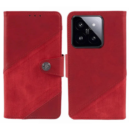 For Xiaomi 14 Magnetic Phone Case Splicing PU Leather Crazy Horse Texture Stand Cover
