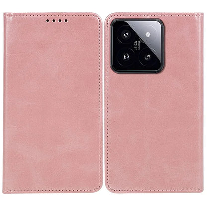 For Xiaomi 14 Pro Case Leather Calf Texture Phone Guard Cover with Super Magnet Closure