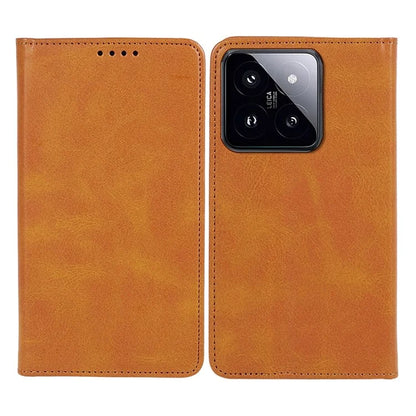 For Xiaomi 14 Pro Case Leather Calf Texture Phone Guard Cover with Super Magnet Closure