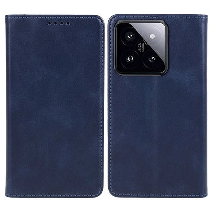 For Xiaomi 14 Pro Case Leather Calf Texture Phone Guard Cover with Super Magnet Closure