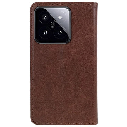 For Xiaomi 14 Pro Case Leather Calf Texture Phone Guard Cover with Super Magnet Closure