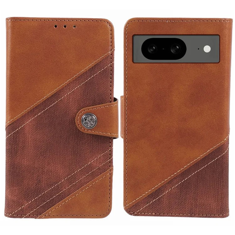 For Google Pixel 8 Case Splicing PU Leather Drop-proof Card Slots Phone Guard Cover