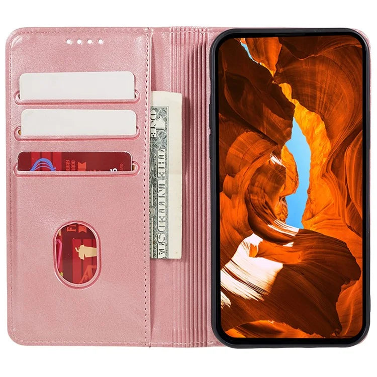 PU Leather Case for Google Pixel 8 Pro Shell Magnetic Calf Texture Phone Wallet Cover