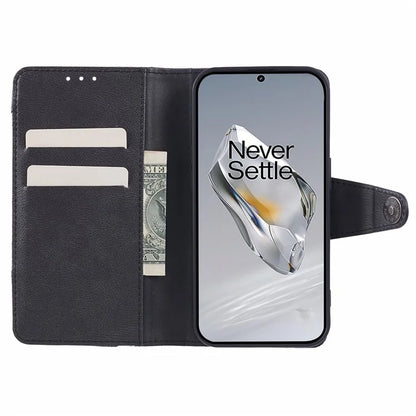 Leather Phone Case for OnePlus 12 5G Cover Splicing Design Crazy Horse Texture Wallet Shell