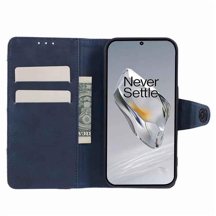 Leather Phone Case for OnePlus 12 5G Cover Splicing Design Crazy Horse Texture Wallet Shell