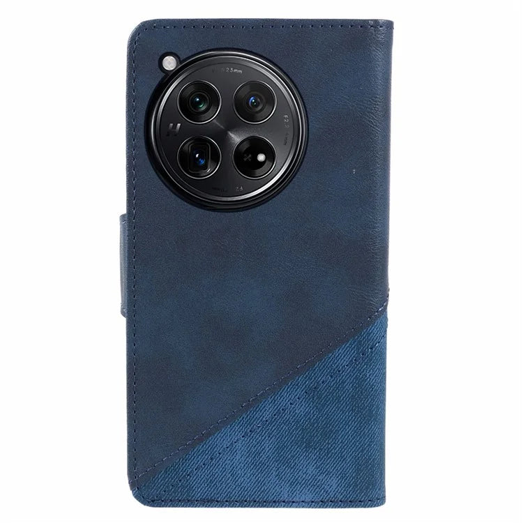 Leather Phone Case for OnePlus 12 5G Cover Splicing Design Crazy Horse Texture Wallet Shell