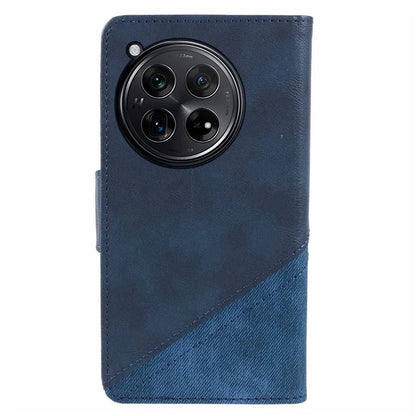 Leather Phone Case for OnePlus 12 5G Cover Splicing Design Crazy Horse Texture Wallet Shell