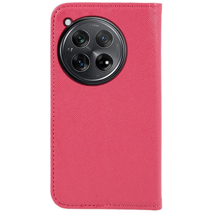For OnePlus 12 5G Cell Phone Case Cross Texture Anti-Scratch Wallet Stand Cover PU Leather Shell