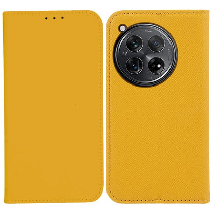 For OnePlus 12 5G Cell Phone Case Cross Texture Anti-Scratch Wallet Stand Cover PU Leather Shell