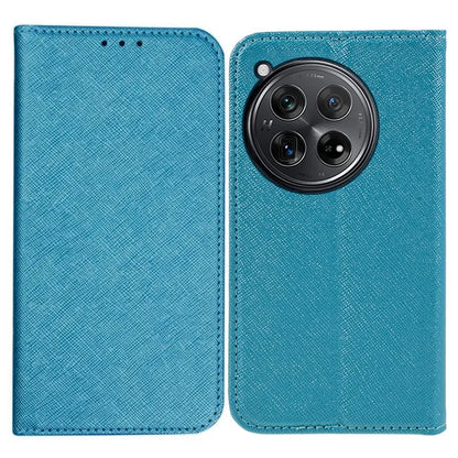 For OnePlus 12 5G Cell Phone Case Cross Texture Anti-Scratch Wallet Stand Cover PU Leather Shell