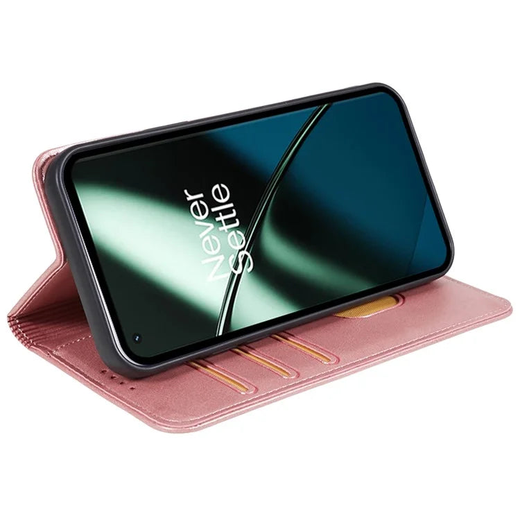 For OnePlus 11 5G Cell Phone Case Magnetic Calf Texture PU Leather+TPU Shell