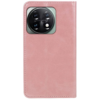 For OnePlus 11 5G Cell Phone Case Magnetic Calf Texture PU Leather+TPU Shell