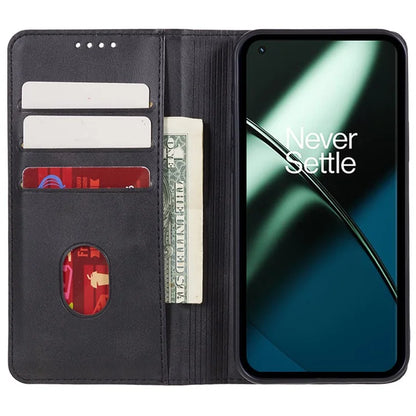 For OnePlus 11 5G Cell Phone Case Magnetic Calf Texture PU Leather+TPU Shell