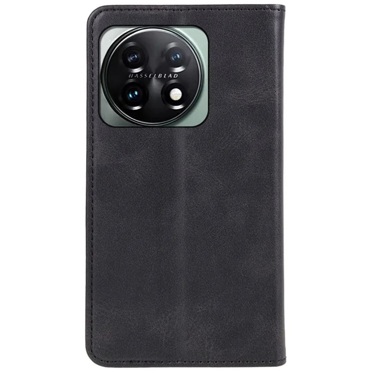 For OnePlus 11 5G Cell Phone Case Magnetic Calf Texture PU Leather+TPU Shell